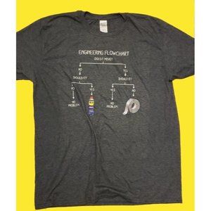 Engineering Engineer Flow Chart Funny T-Shirt Men's XL